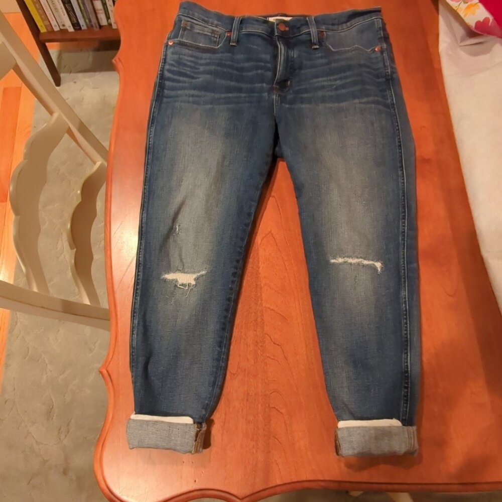 Madewell 9" HIgh-Rise Skinny Jeans Women Size 32 Rip and Repair Style K1868
